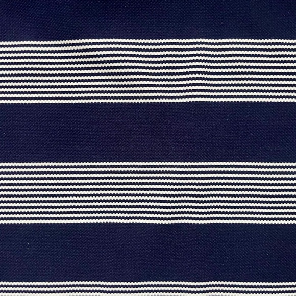 BISHOP & YOUNG Navy Striped One Shoulder Bow Top Size Small - Picture 10 of 12